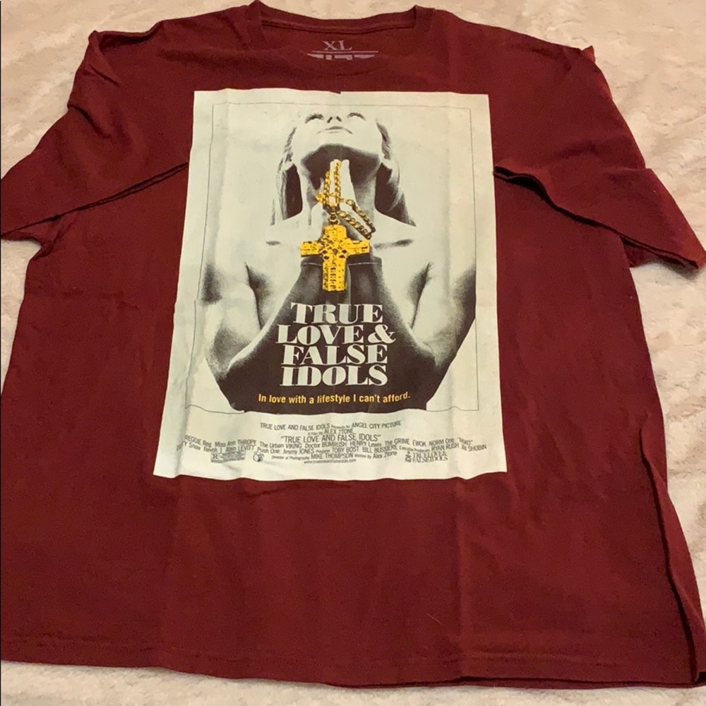 True Love False Idols Movie Poster Maroon Tee